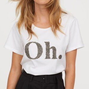 H&M "Oh." T-Shirt White - Small